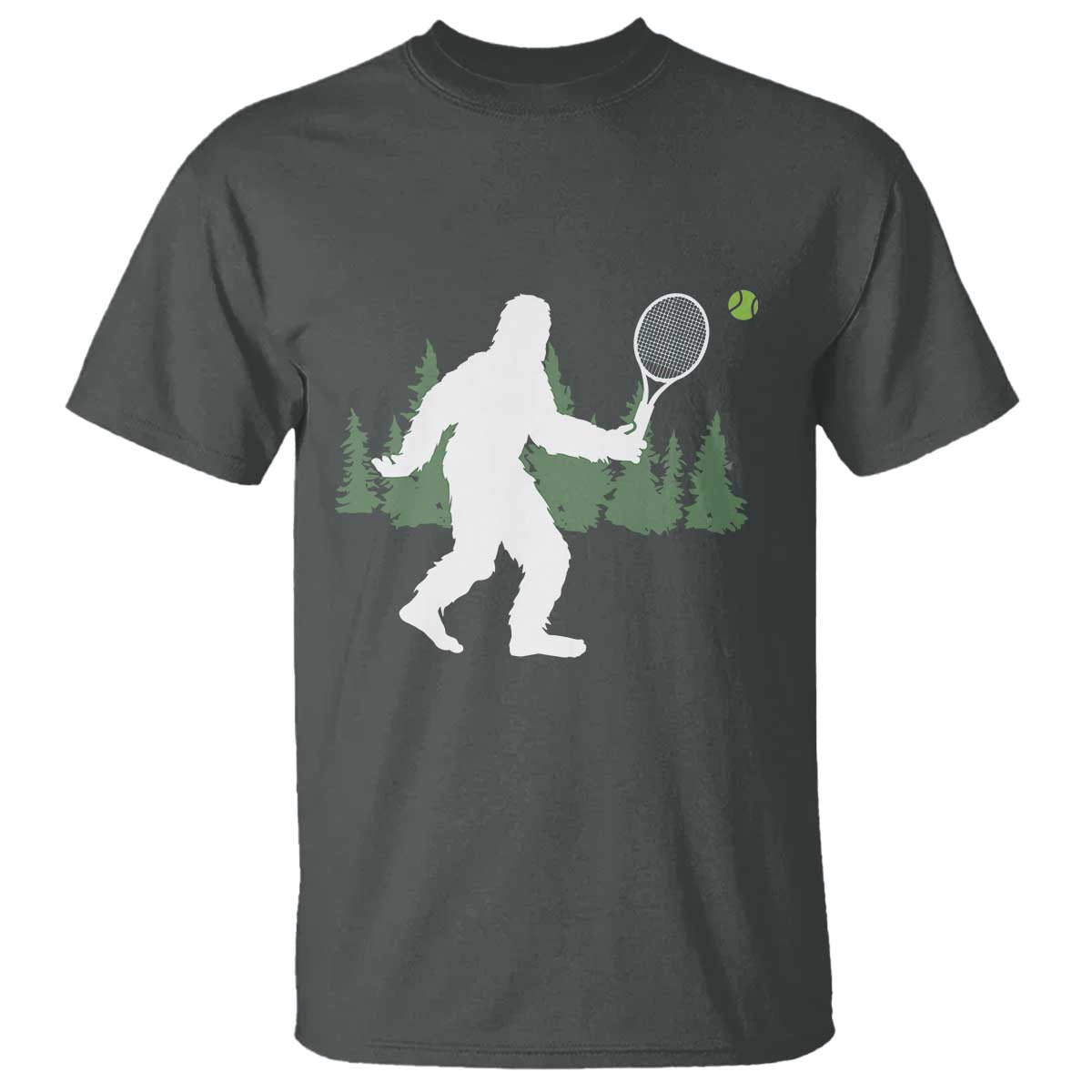 Funny Sasquatch Tennis Player T Shirt Folklore Cryptid Gift - Wonder Print Shop