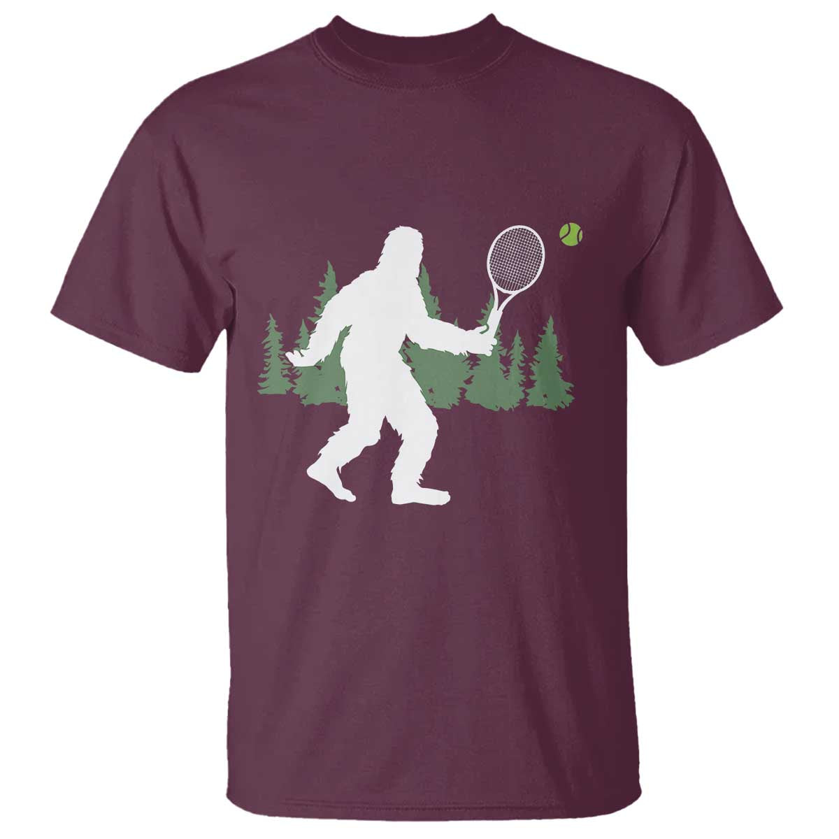 Funny Sasquatch Tennis Player T Shirt Folklore Cryptid Gift - Wonder Print Shop