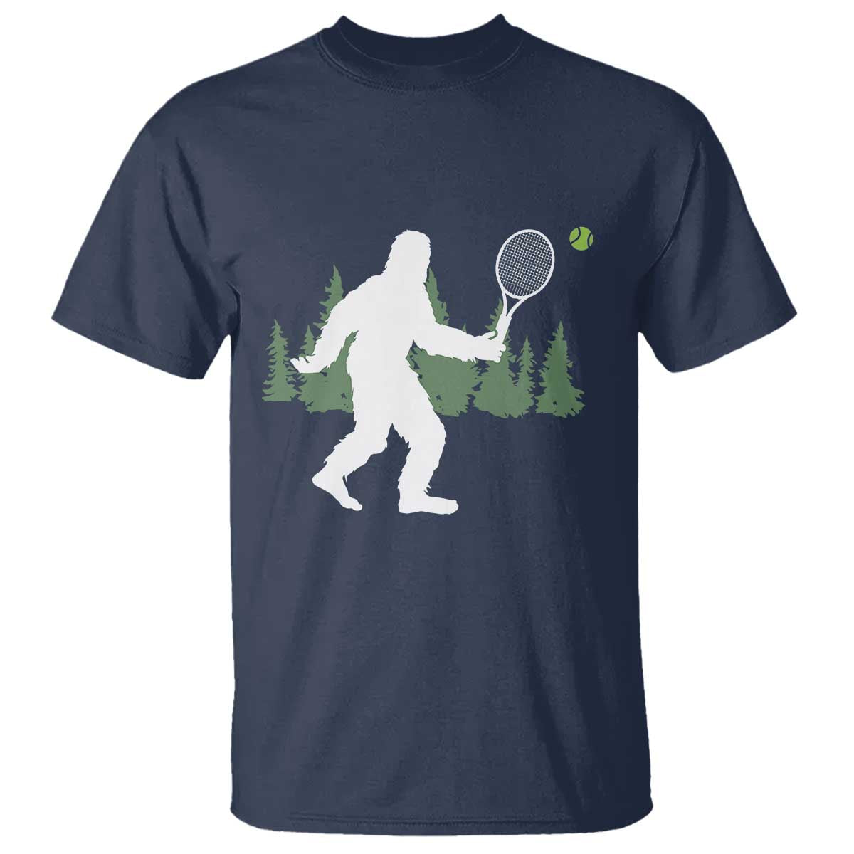 Funny Sasquatch Tennis Player T Shirt Folklore Cryptid Gift - Wonder Print Shop