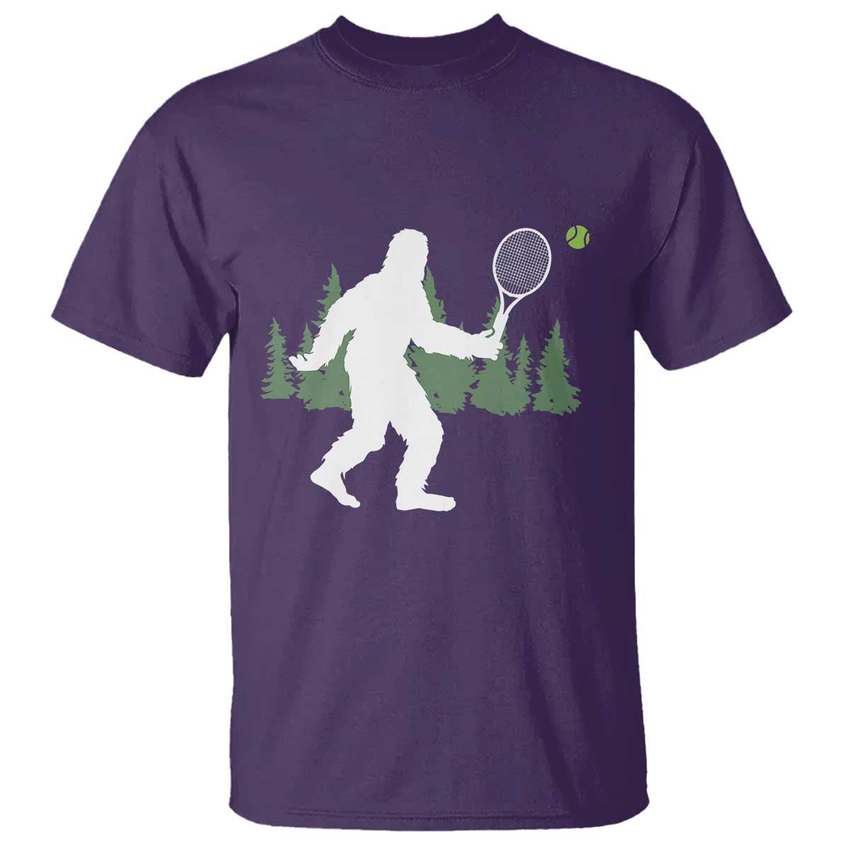 Funny Sasquatch Tennis Player T Shirt Folklore Cryptid Gift - Wonder Print Shop