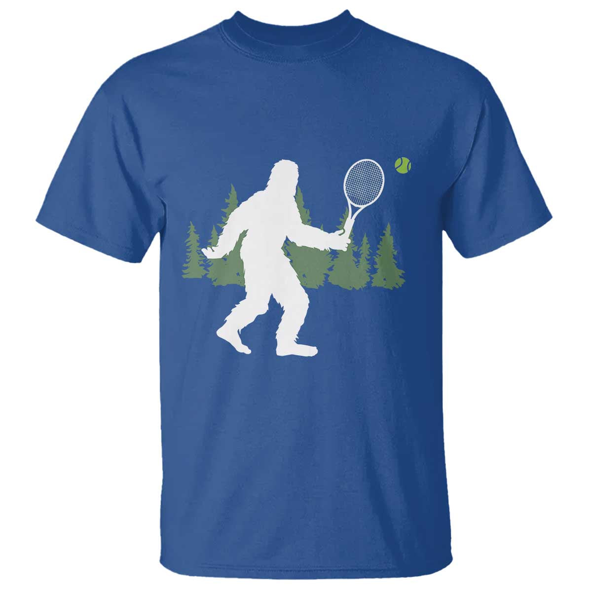 Funny Sasquatch Tennis Player T Shirt Folklore Cryptid Gift - Wonder Print Shop