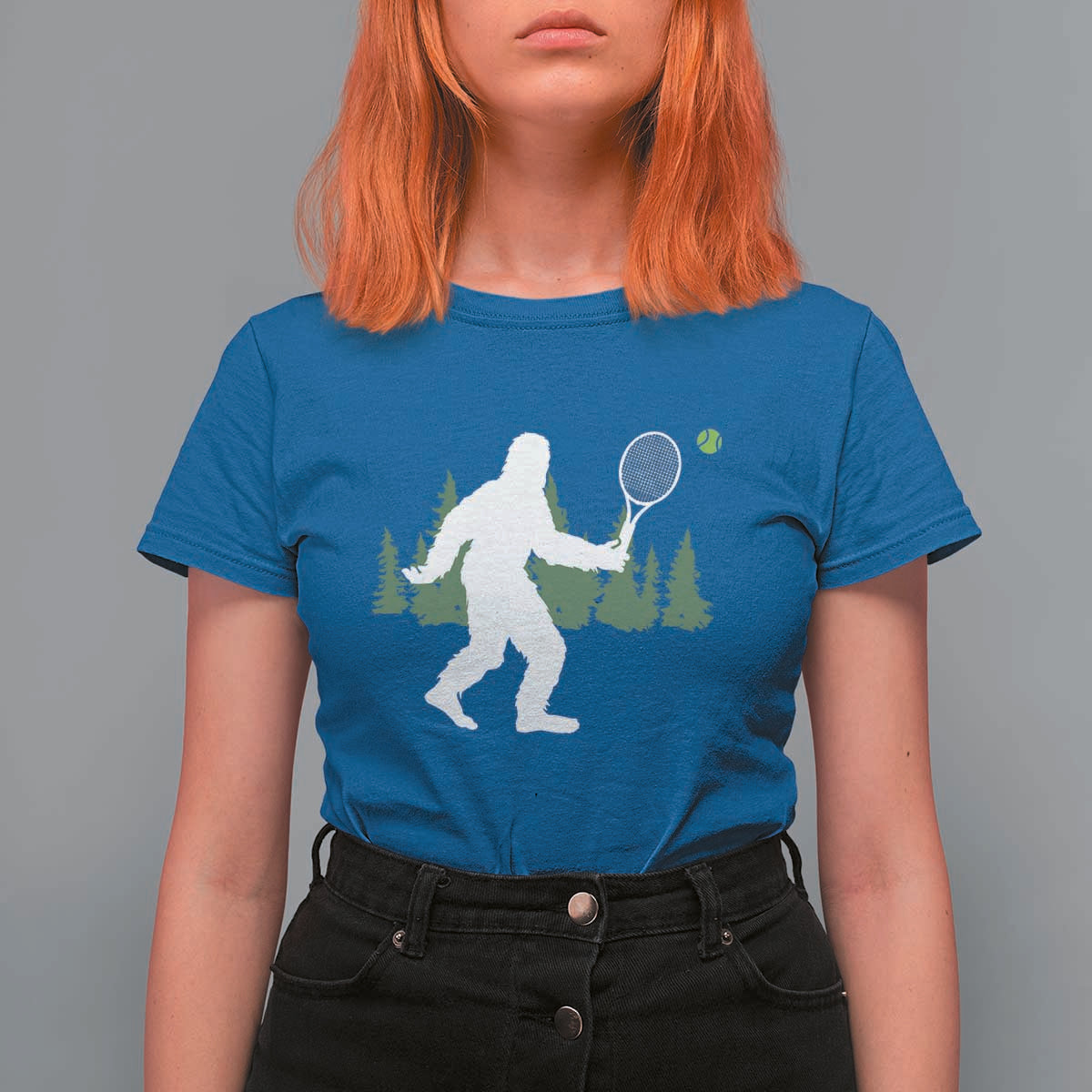 Funny Sasquatch Tennis Player T Shirt For Women Folklore Cryptid Gift - Wonder Print Shop
