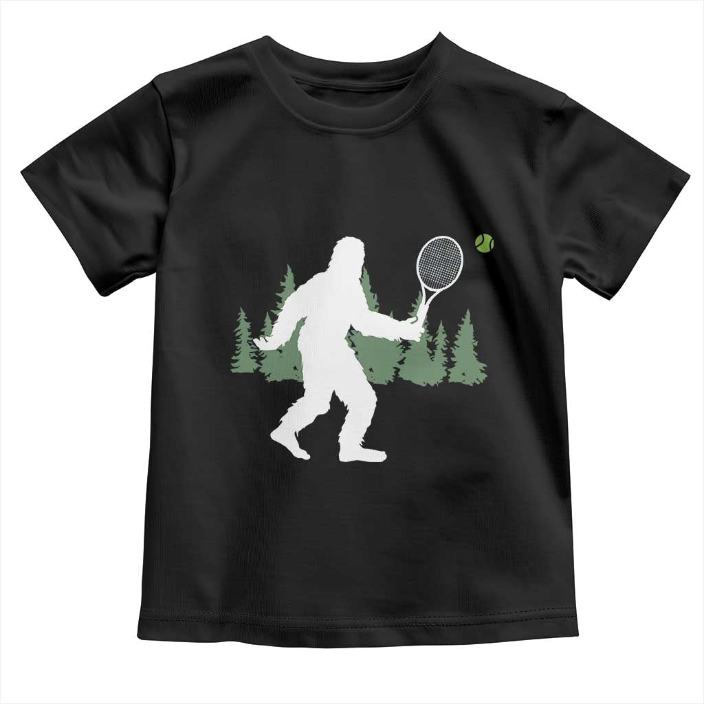 Funny Sasquatch Tennis Player Toddler T Shirt Folklore Cryptid Gift - Wonder Print Shop