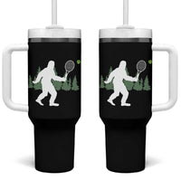 Funny Sasquatch Tennis Player Tumbler With Handle Folklore Cryptid Gift - Wonder Print Shop