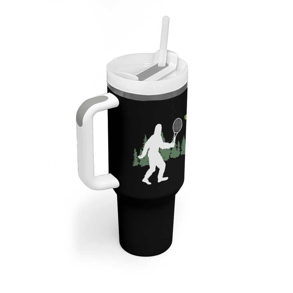 Funny Sasquatch Tennis Player Tumbler With Handle Folklore Cryptid Gift - Wonder Print Shop