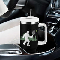 Funny Sasquatch Tennis Player Tumbler With Handle Folklore Cryptid Gift - Wonder Print Shop