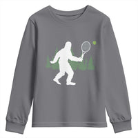Funny Sasquatch Tennis Player Youth Sweatshirt Folklore Cryptid Gift - Wonder Print Shop