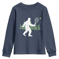 Funny Sasquatch Tennis Player Youth Sweatshirt Folklore Cryptid Gift - Wonder Print Shop