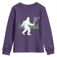 Funny Sasquatch Tennis Player Youth Sweatshirt Folklore Cryptid Gift - Wonder Print Shop