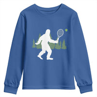 Funny Sasquatch Tennis Player Youth Sweatshirt Folklore Cryptid Gift - Wonder Print Shop