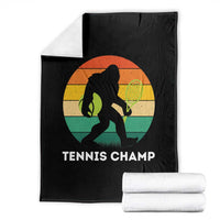 Vintage Retro Bigfoot Tennis Player Gift Throw Blanket Tennis Champ - Wonder Print Shop