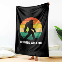 Vintage Retro Bigfoot Tennis Player Gift Throw Blanket Tennis Champ - Wonder Print Shop