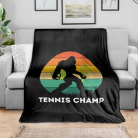 Vintage Retro Bigfoot Tennis Player Gift Throw Blanket Tennis Champ - Wonder Print Shop