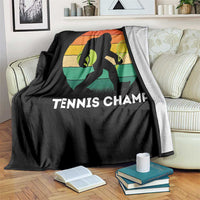Vintage Retro Bigfoot Tennis Player Gift Throw Blanket Tennis Champ - Wonder Print Shop