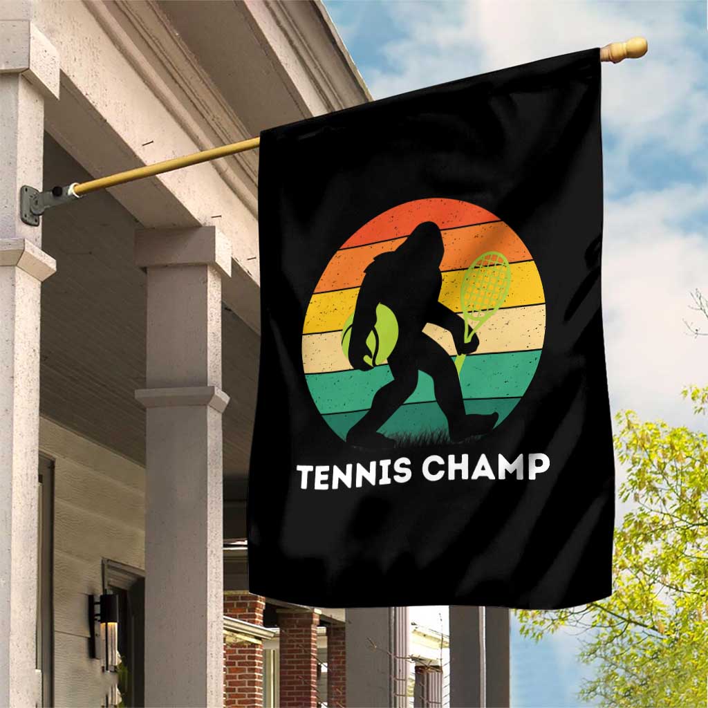 Vintage Retro Bigfoot Tennis Player Gift Garden Flag Tennis Champ - Wonder Print Shop