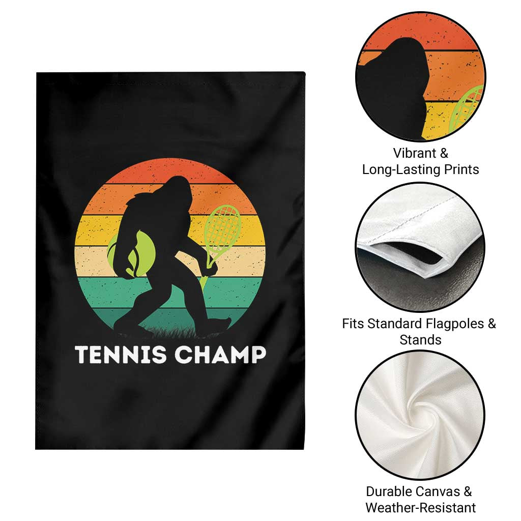 Vintage Retro Bigfoot Tennis Player Gift Garden Flag Tennis Champ - Wonder Print Shop