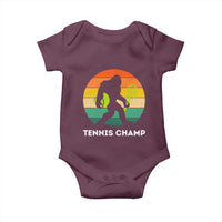 Vintage Retro Bigfoot Tennis Player Gift Baby Onesie Tennis Champ - Wonder Print Shop