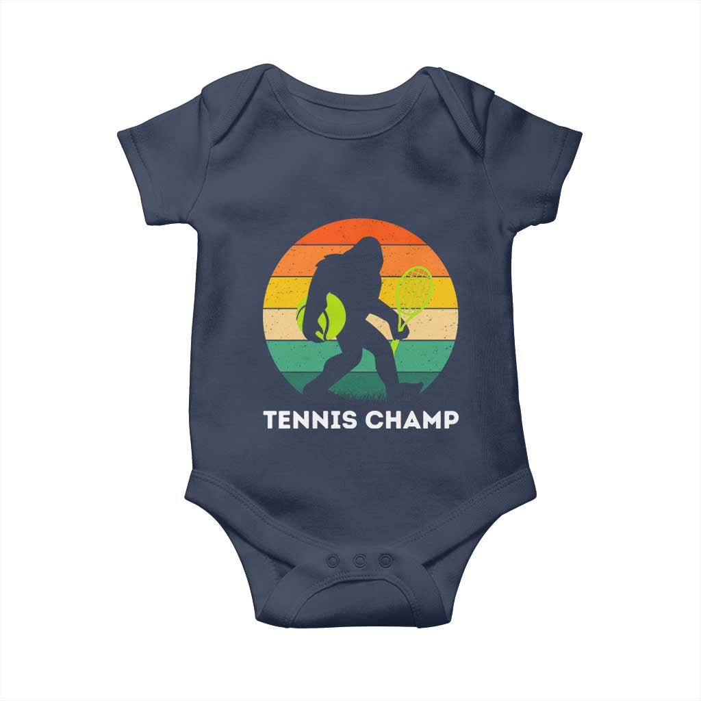 Vintage Retro Bigfoot Tennis Player Gift Baby Onesie Tennis Champ - Wonder Print Shop