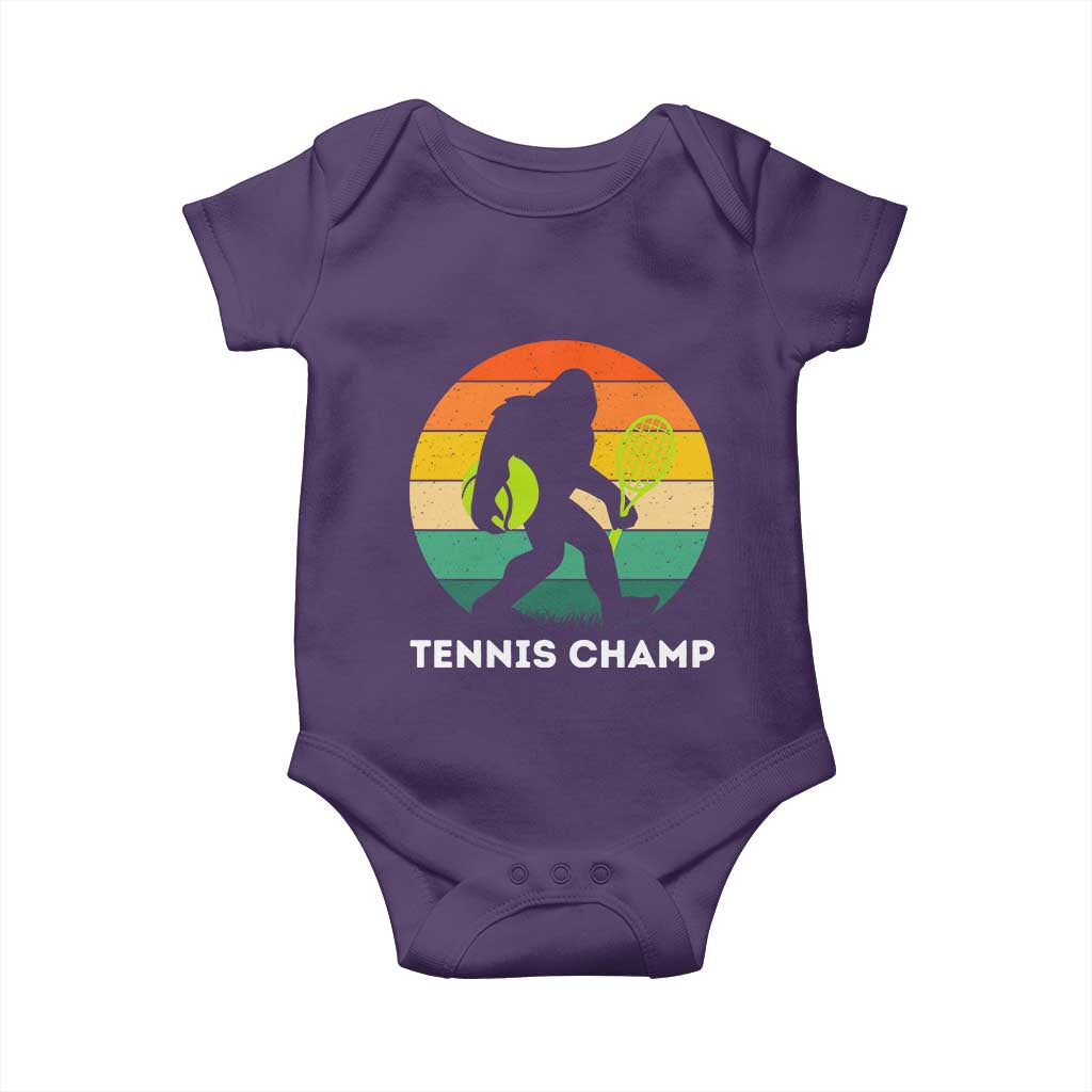 Vintage Retro Bigfoot Tennis Player Gift Baby Onesie Tennis Champ - Wonder Print Shop