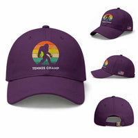 Vintage Retro Bigfoot Tennis Player Gift Baseball Cap Tennis Champ