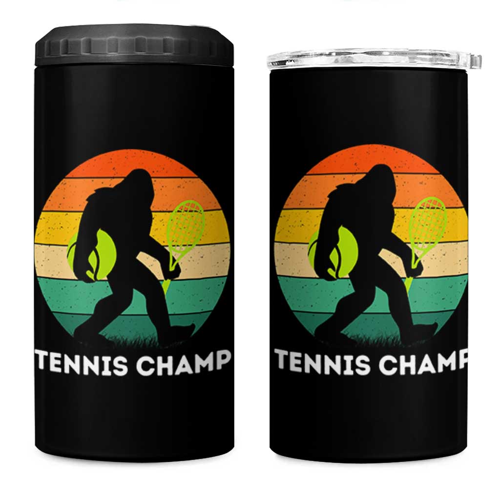 Vintage Retro Bigfoot Tennis Player Gift 4 in 1 Can Cooler Tumbler Tennis Champ - Wonder Print Shop