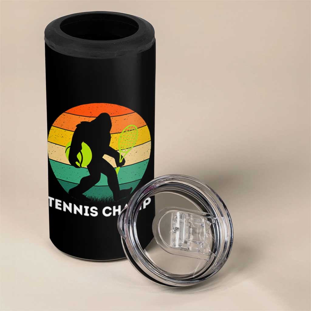 Vintage Retro Bigfoot Tennis Player Gift 4 in 1 Can Cooler Tumbler Tennis Champ - Wonder Print Shop