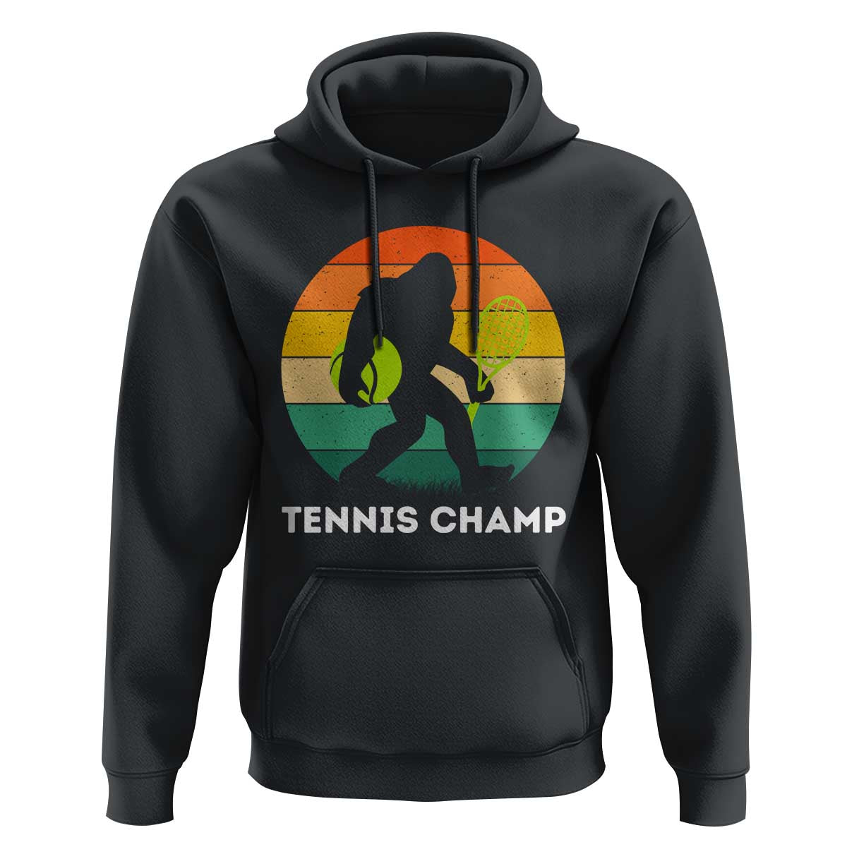 Vintage Retro Bigfoot Tennis Player Gift Hoodie Tennis Champ - Wonder Print Shop