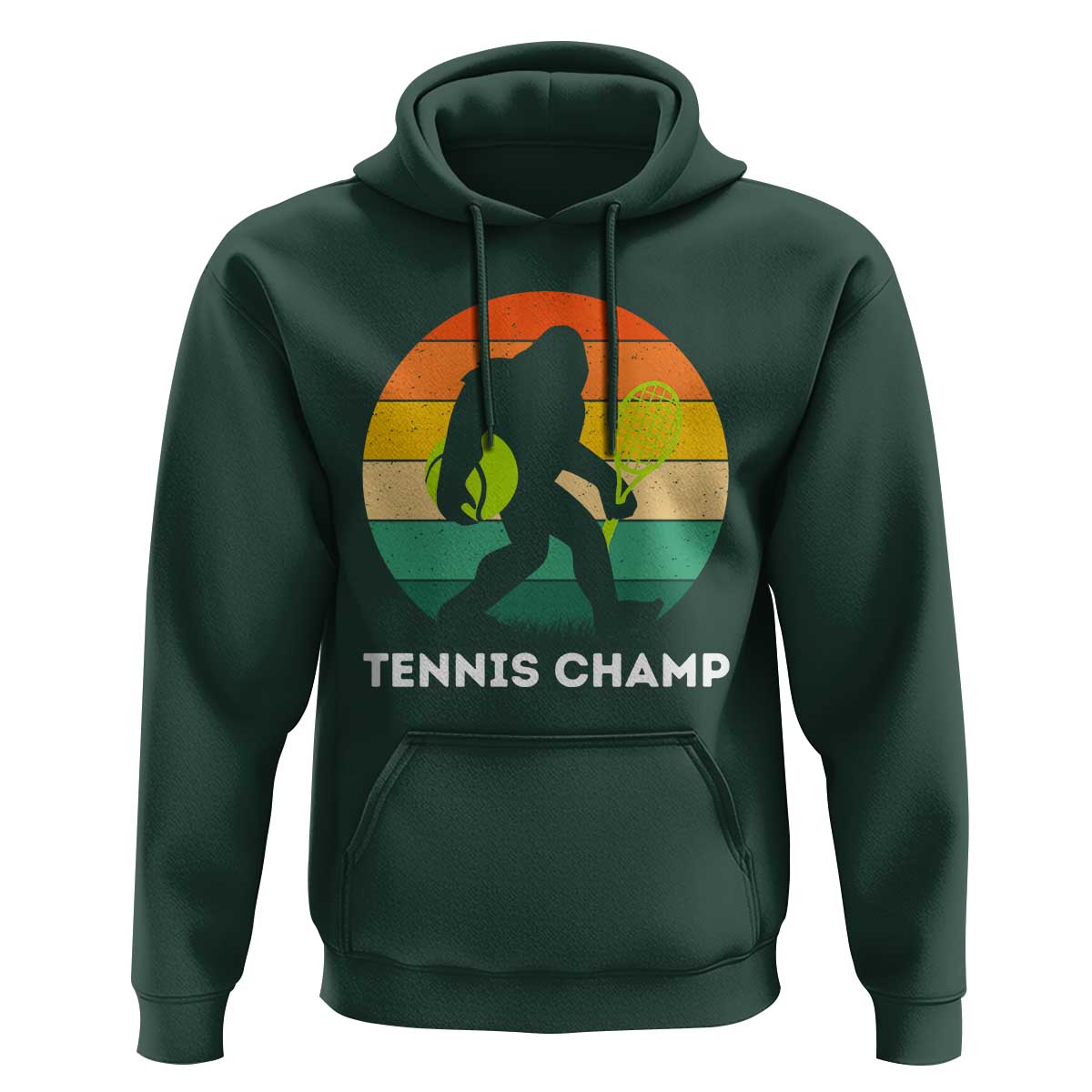 Vintage Retro Bigfoot Tennis Player Gift Hoodie Tennis Champ - Wonder Print Shop