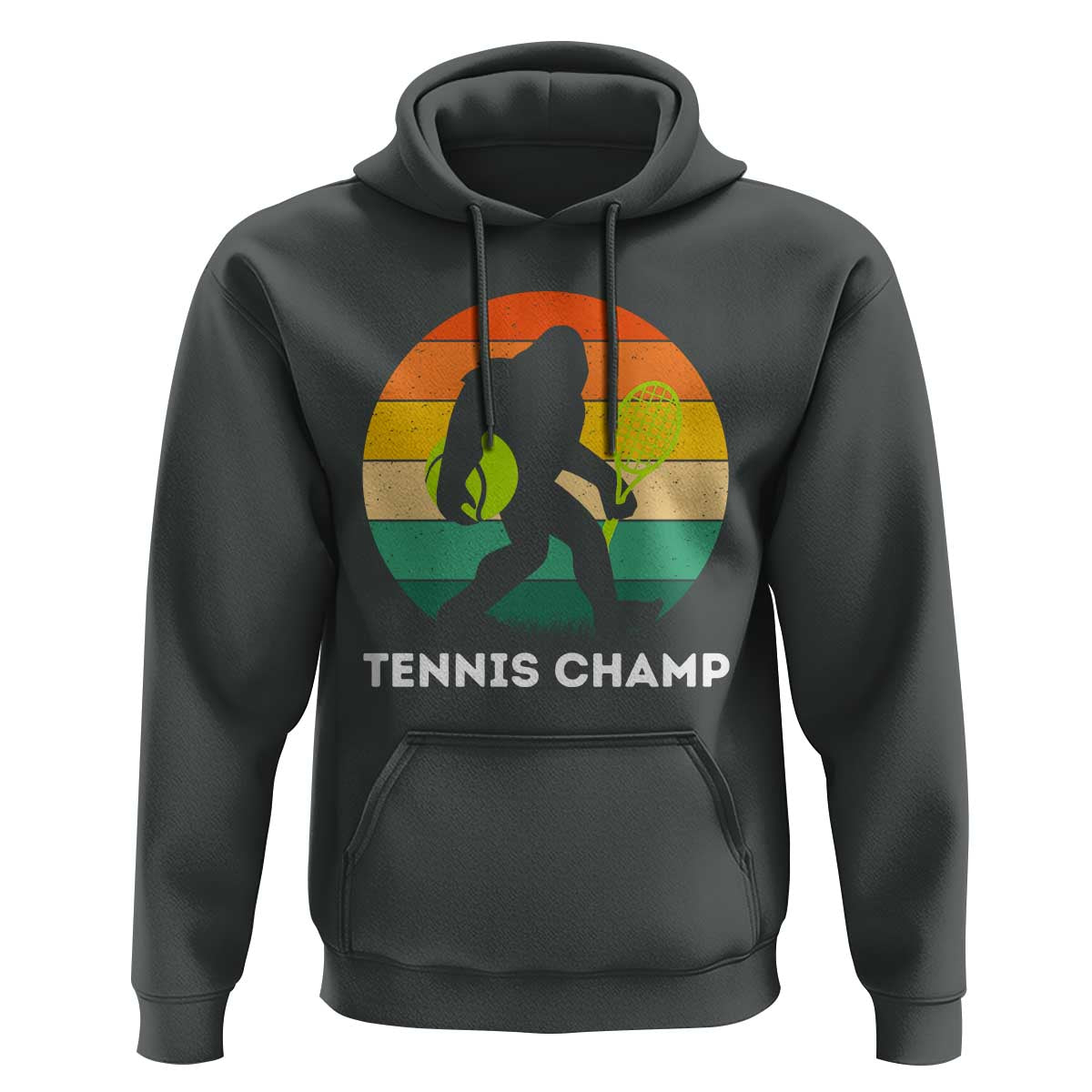 Vintage Retro Bigfoot Tennis Player Gift Hoodie Tennis Champ - Wonder Print Shop