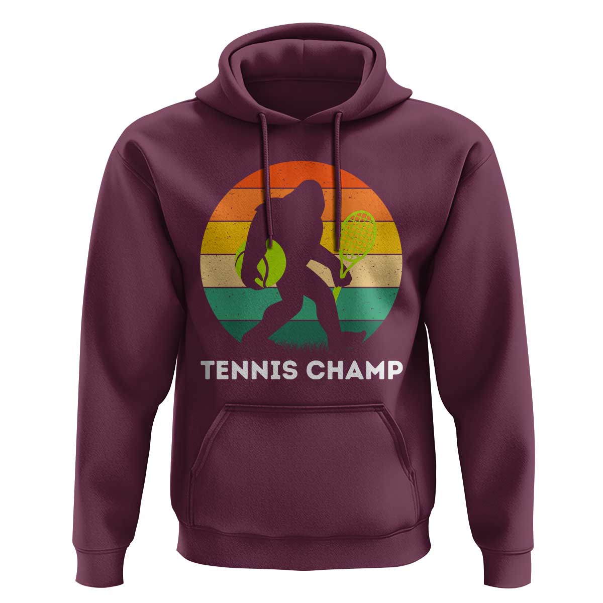 Vintage Retro Bigfoot Tennis Player Gift Hoodie Tennis Champ - Wonder Print Shop