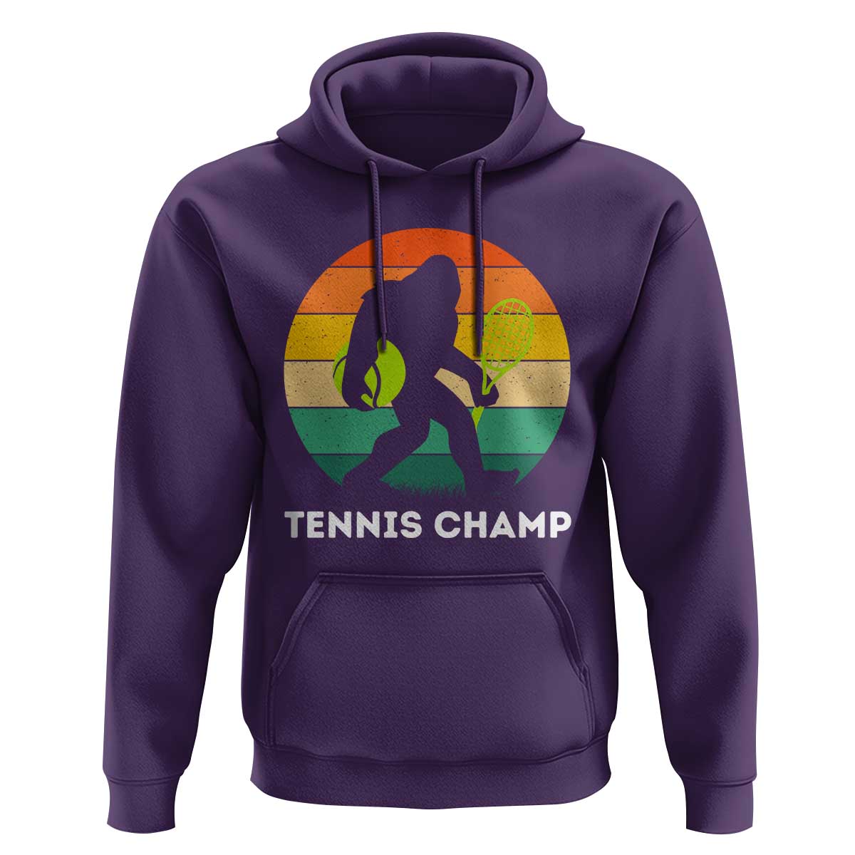 Vintage Retro Bigfoot Tennis Player Gift Hoodie Tennis Champ - Wonder Print Shop