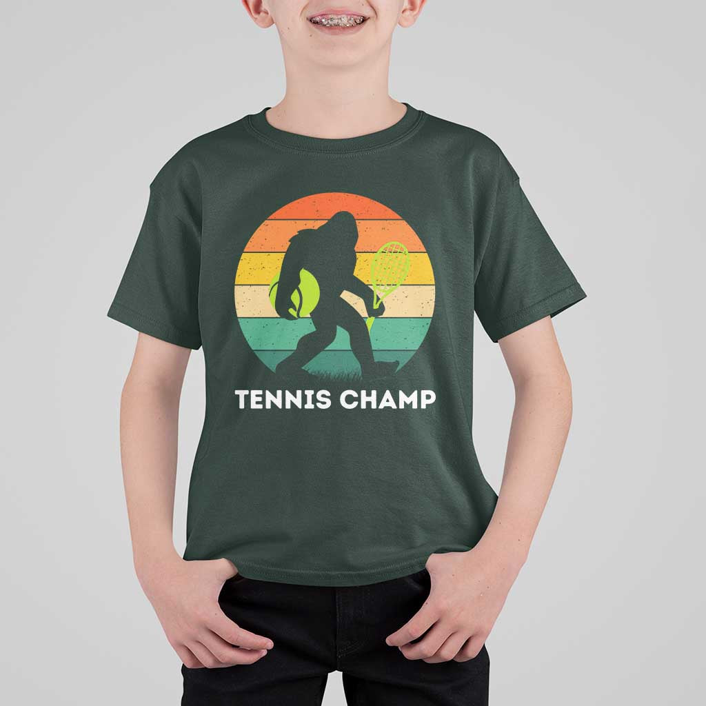 Vintage Retro Bigfoot Tennis Player Gift T Shirt For Kid Tennis Champ - Wonder Print Shop
