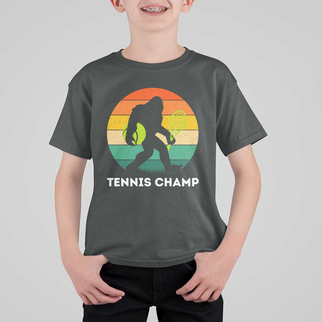 Vintage Retro Bigfoot Tennis Player Gift T Shirt For Kid Tennis Champ - Wonder Print Shop