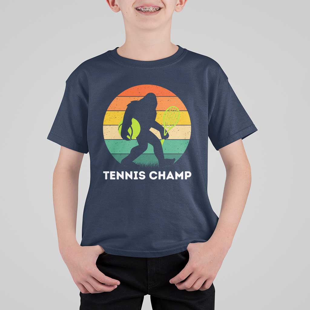 Vintage Retro Bigfoot Tennis Player Gift T Shirt For Kid Tennis Champ - Wonder Print Shop