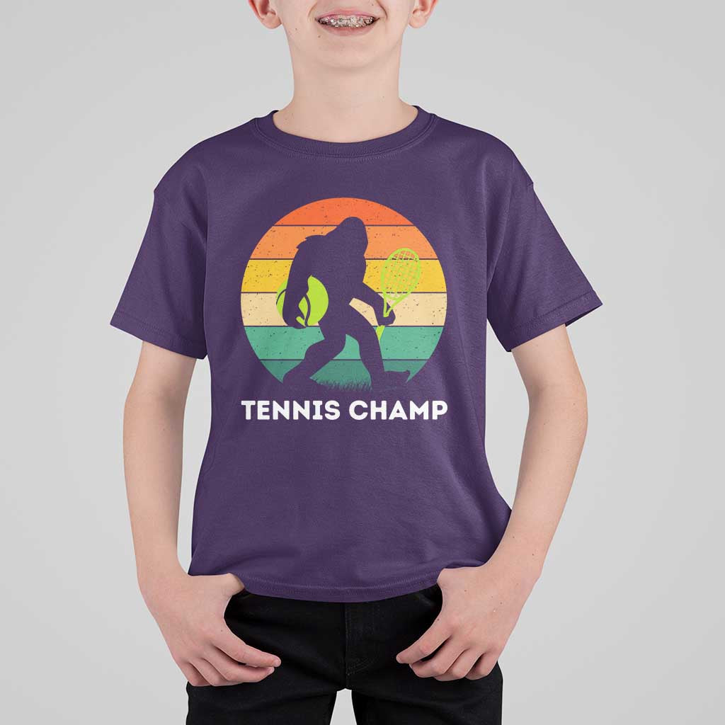 Vintage Retro Bigfoot Tennis Player Gift T Shirt For Kid Tennis Champ - Wonder Print Shop