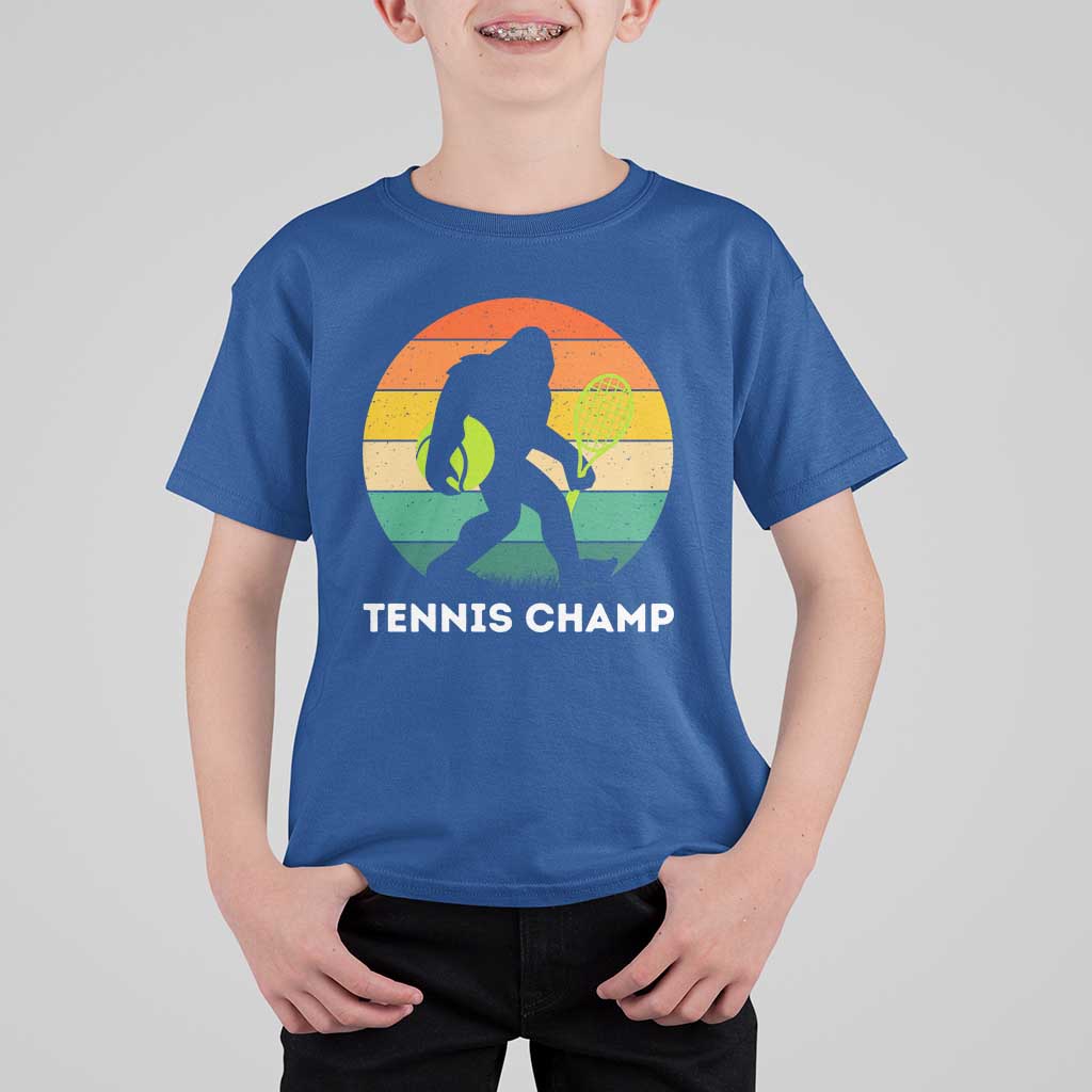 Vintage Retro Bigfoot Tennis Player Gift T Shirt For Kid Tennis Champ - Wonder Print Shop