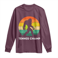 Vintage Retro Bigfoot Tennis Player Gift Long Sleeve Shirt Tennis Champ - Wonder Print Shop