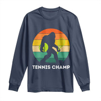 Vintage Retro Bigfoot Tennis Player Gift Long Sleeve Shirt Tennis Champ - Wonder Print Shop