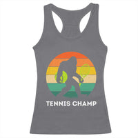 Vintage Retro Bigfoot Tennis Player Gift Racerback Tank Top Tennis Champ - Wonder Print Shop
