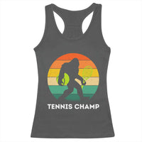 Vintage Retro Bigfoot Tennis Player Gift Racerback Tank Top Tennis Champ - Wonder Print Shop