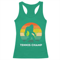 Vintage Retro Bigfoot Tennis Player Gift Racerback Tank Top Tennis Champ - Wonder Print Shop