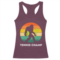 Vintage Retro Bigfoot Tennis Player Gift Racerback Tank Top Tennis Champ - Wonder Print Shop