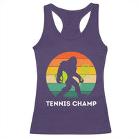 Vintage Retro Bigfoot Tennis Player Gift Racerback Tank Top Tennis Champ - Wonder Print Shop