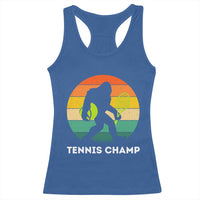 Vintage Retro Bigfoot Tennis Player Gift Racerback Tank Top Tennis Champ - Wonder Print Shop