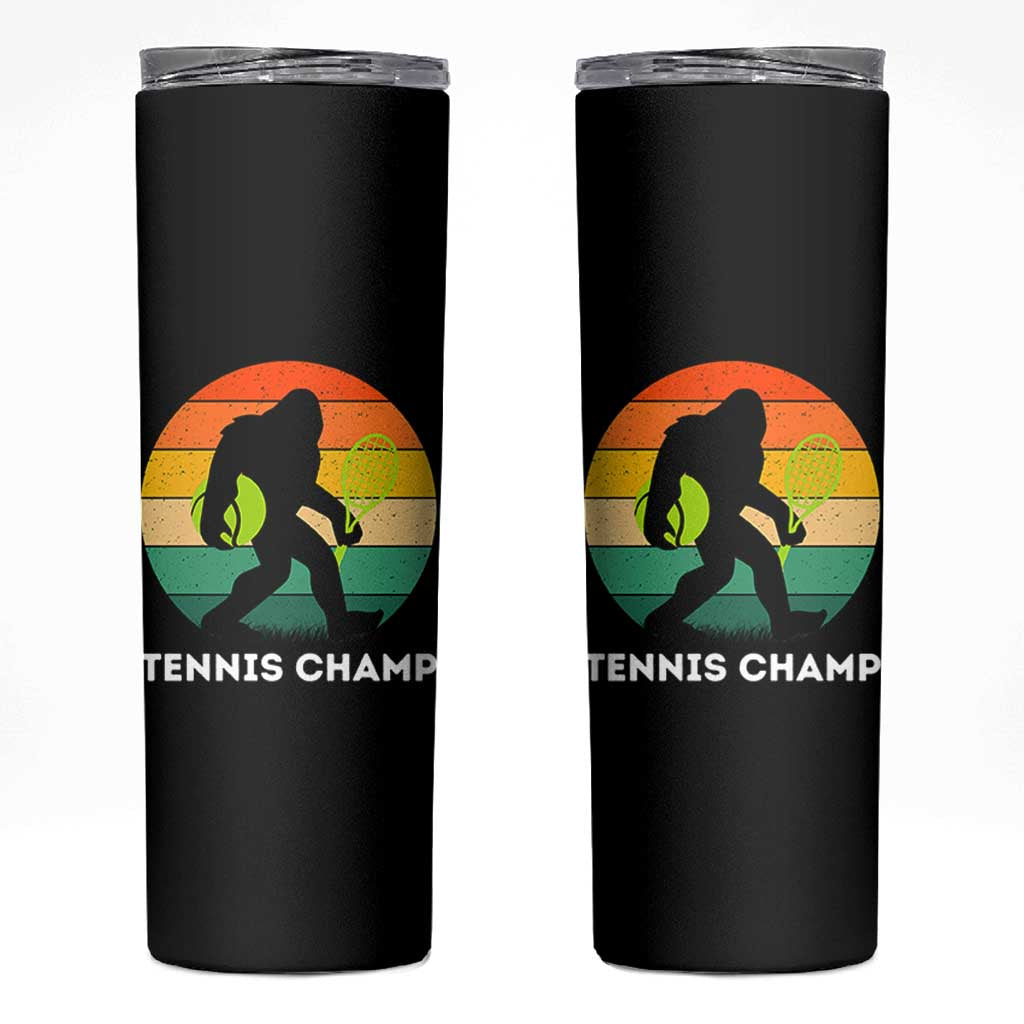 Vintage Retro Bigfoot Tennis Player Gift Skinny Tumbler Tennis Champ - Wonder Print Shop