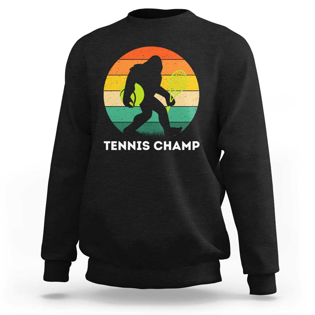 Vintage Retro Bigfoot Tennis Player Gift Sweatshirt Tennis Champ - Wonder Print Shop