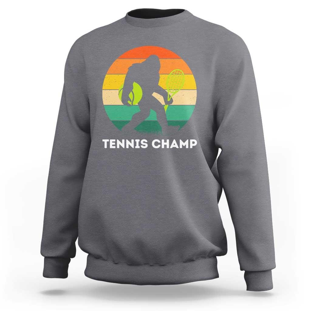 Vintage Retro Bigfoot Tennis Player Gift Sweatshirt Tennis Champ - Wonder Print Shop