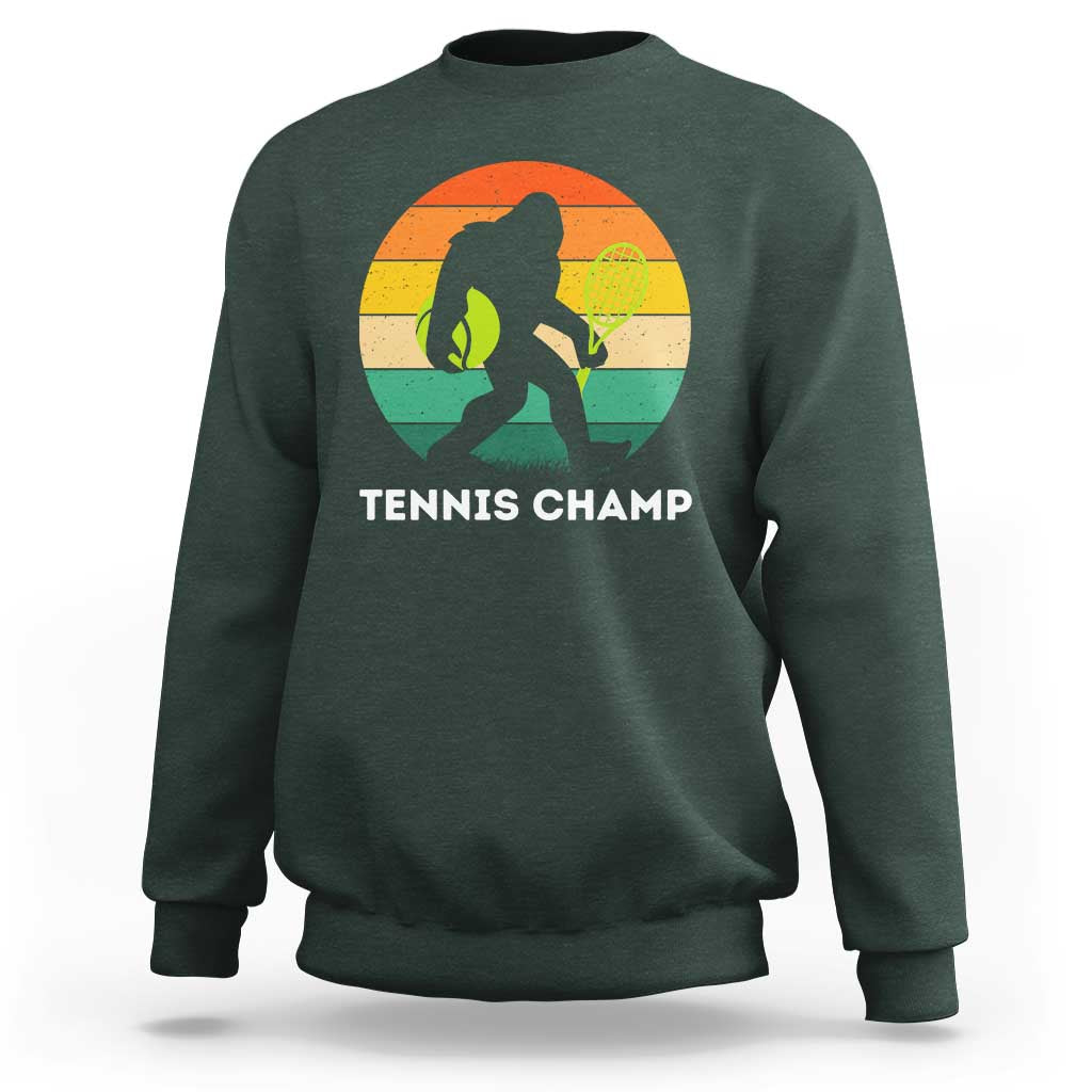 Vintage Retro Bigfoot Tennis Player Gift Sweatshirt Tennis Champ - Wonder Print Shop