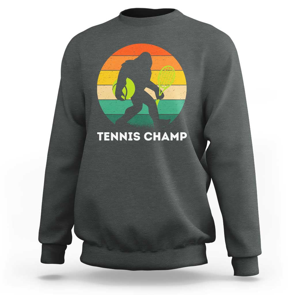 Vintage Retro Bigfoot Tennis Player Gift Sweatshirt Tennis Champ - Wonder Print Shop
