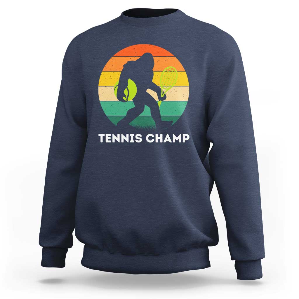 Vintage Retro Bigfoot Tennis Player Gift Sweatshirt Tennis Champ - Wonder Print Shop